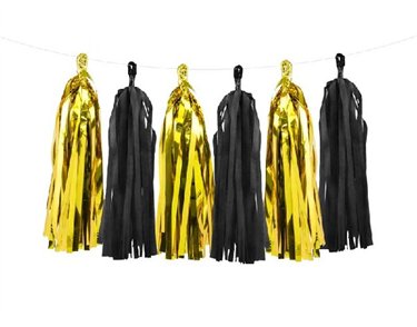 BLACK & GOLD TASSEL GARLAND