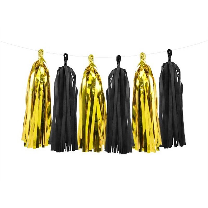 BLACK & GOLD TASSEL GARLAND