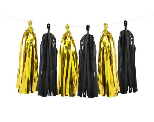 BLACK & GOLD TASSEL GARLAND