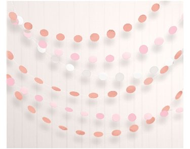 6PK 2.1m ROSE GOLD BLUSH DOTS GARLAND