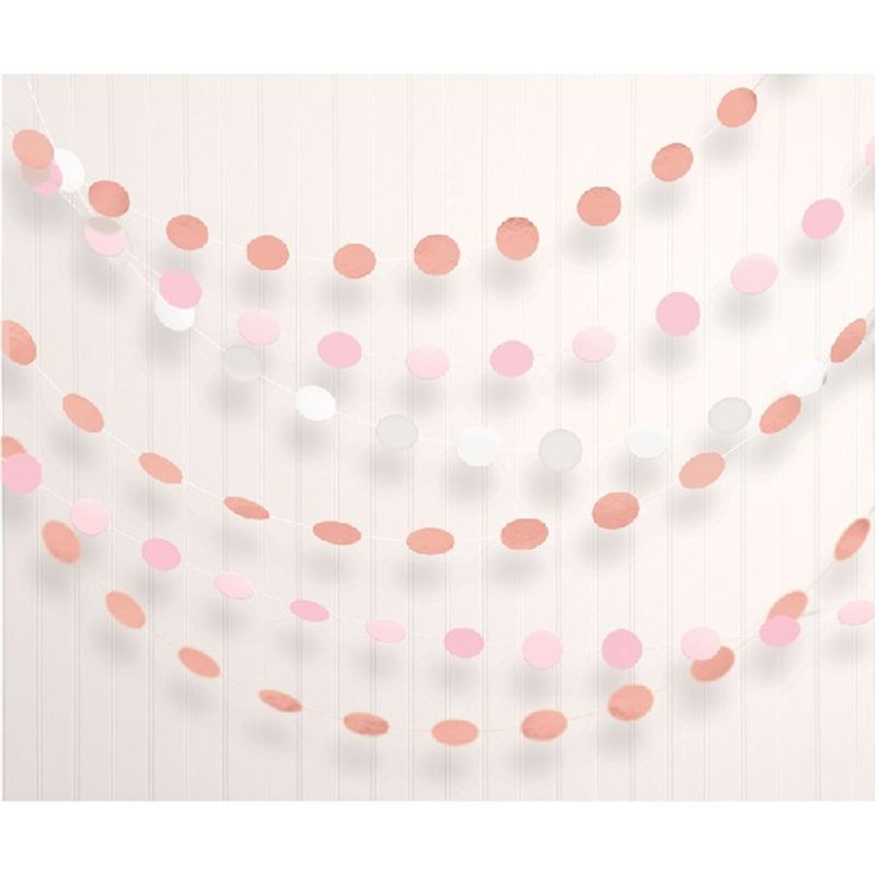 6PK 2.1m ROSE GOLD BLUSH DOTS GARLAND