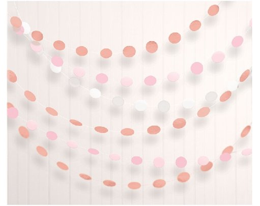 6PK 2.1m ROSE GOLD BLUSH DOTS GARLAND