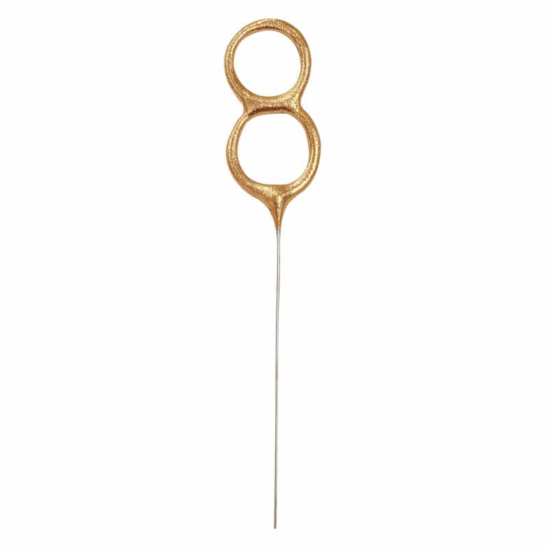 7in GLITZ NO. 8 GOLD CAKE SPARKLER