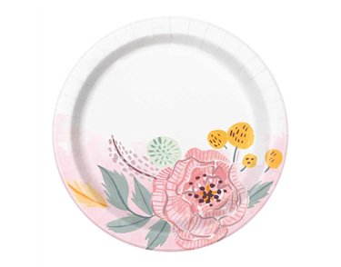 (8) 7in PAINTED FLORAL PLATES