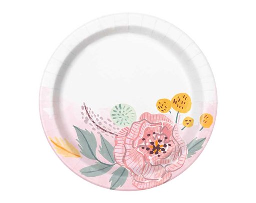 (8) 7in PAINTED FLORAL PLATES