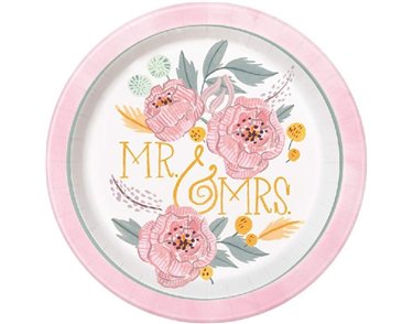 (8) 9in PAINTED FLORAL PLATES