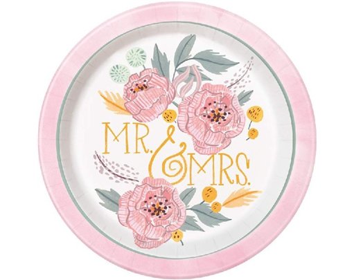 (8) 9in PAINTED FLORAL PLATES
