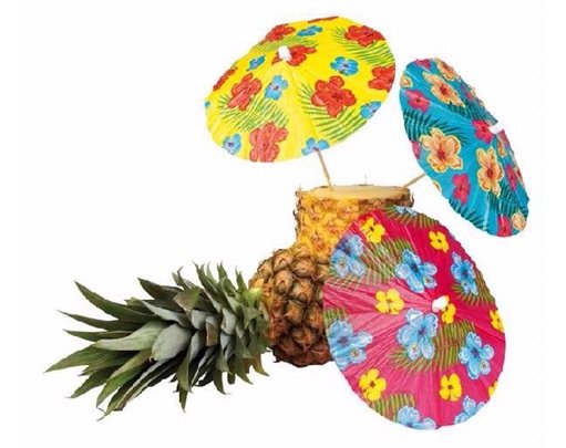 (6) HIBISCUS COCKTAIL PARASOLS