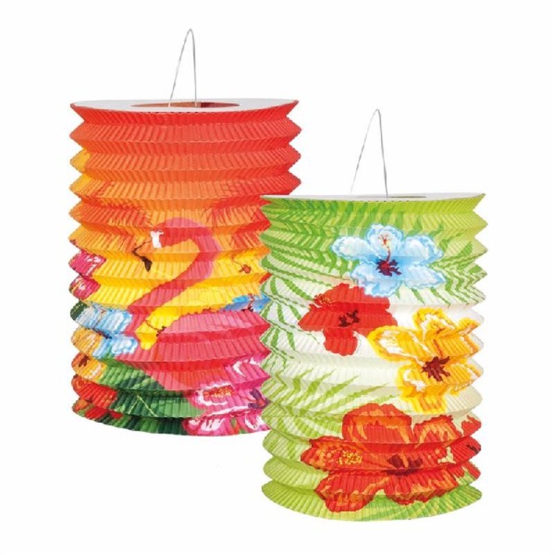 (2) 16CM HIBISCUSS LANTERNS