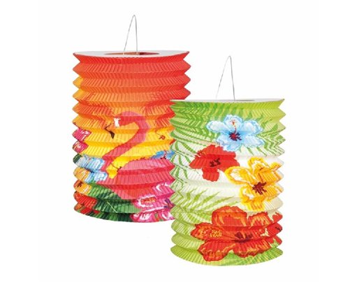 (2) 16CM HIBISCUSS LANTERNS