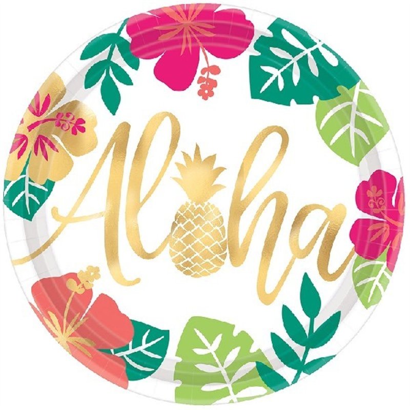 (8) 25CM ALOHA PLATES