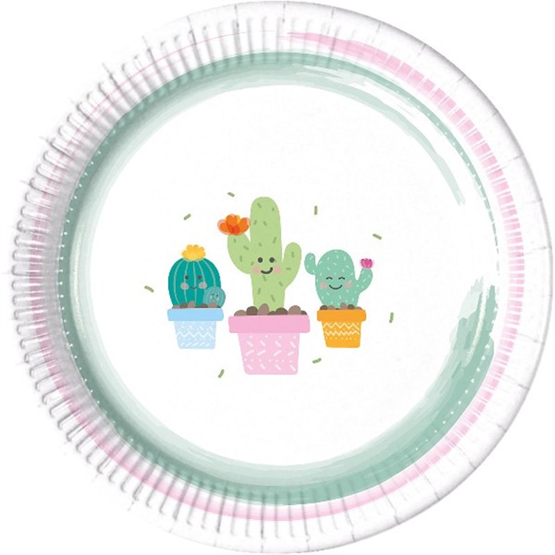 (8) 23CM CACTUS PAPER PLATES