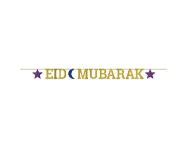 3.65m EID MUBARAK GLITTER LETTER BANNER