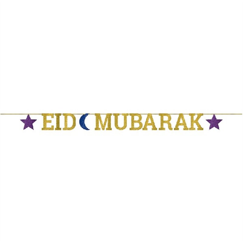 3.65m EID MUBARAK GLITTER LETTER BANNER