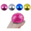 6.5cm ASST GLITTER SPLAT BALL W/BEADS  12S