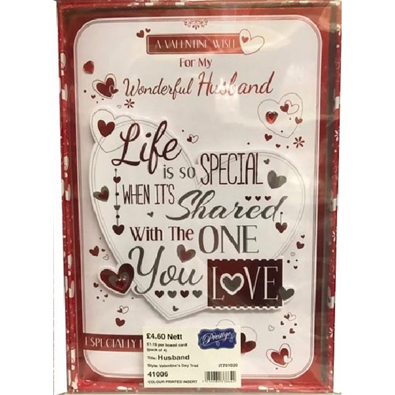 HUSBAND V/DAY TRAD BOXED CARD  4S