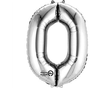 SILVER NO. 0 SUPERSHAPE FOIL BALLOON