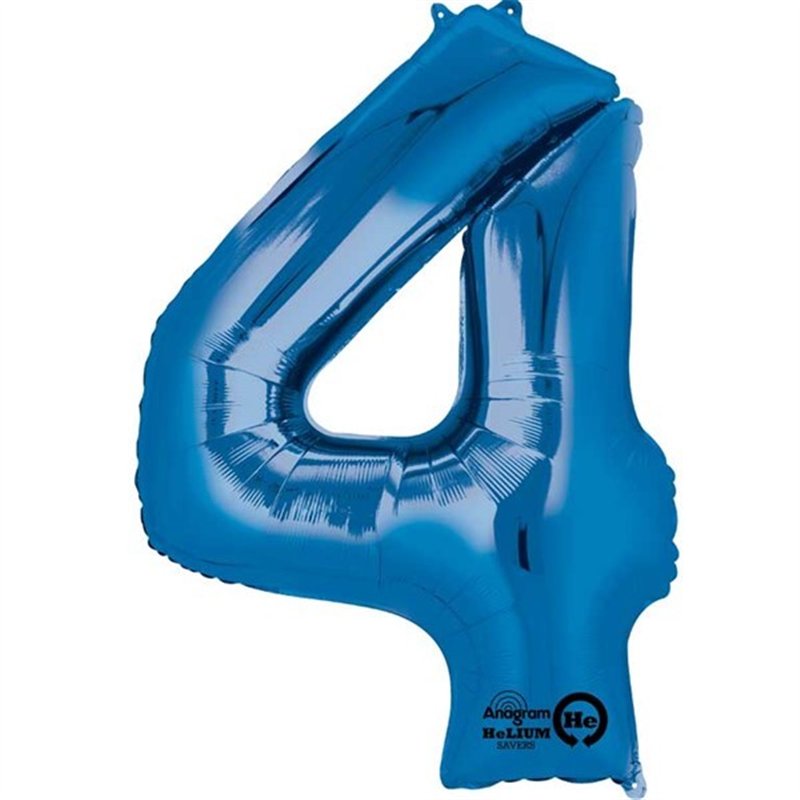 BLUE NO. 4 SUPERSHAPE FOIL BALLOON
