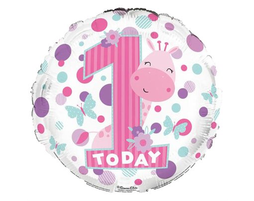 18IN 1ST B/DAY GIRL FOIL BALLOON