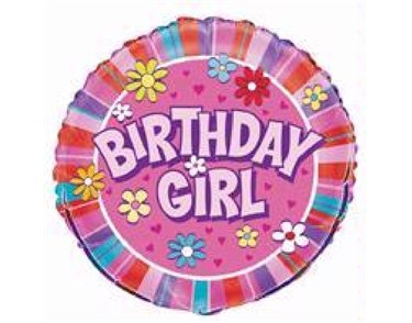 18IN B/DAY GIRL FOIL BALLOON