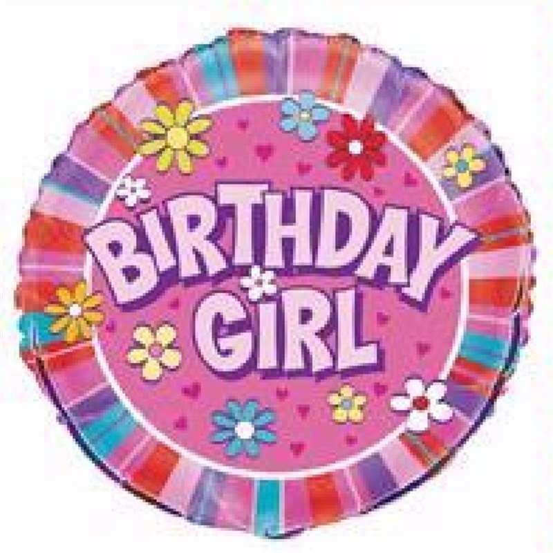 18IN B/DAY GIRL FOIL BALLOON