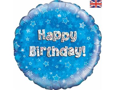 18IN HAPPY B/DAY BLUE FOIL BALLOON