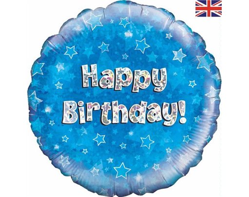 18IN HAPPY B/DAY BLUE FOIL BALLOON