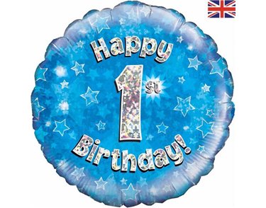 18IN HAPPY 1ST B/DAY BLUE FOIL