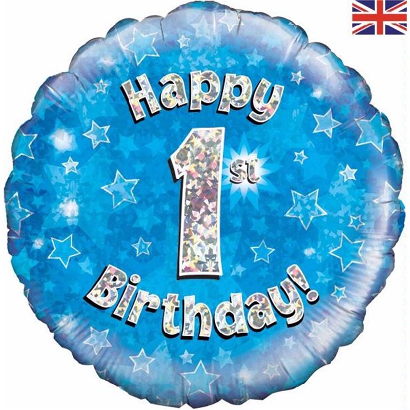 18IN HAPPY 1ST B/DAY BLUE FOIL