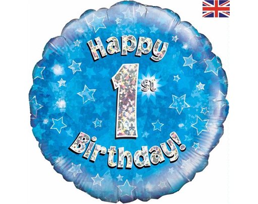 18IN HAPPY 1ST B/DAY BLUE FOIL