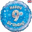 18IN HAPPY 9TH B/DAY BLUE FOIL
