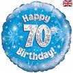 18IN 70TH B/DAY BLUE HOLO FOIL