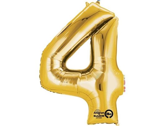 GOLD NO. 4 SUPERSHAPE FOIL BALLOON