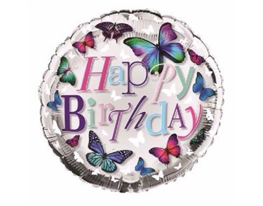 18IN HAPPY BIRTHDAY BUTTERFLY FOIL