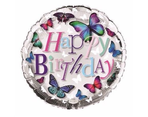 18IN HAPPY BIRTHDAY BUTTERFLY FOIL