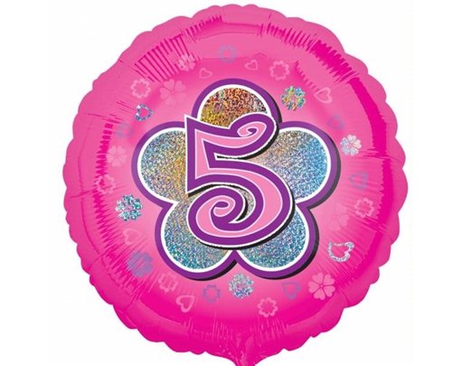 18IN 5TH BIRTHDAY PINK FLOWERS FOIL