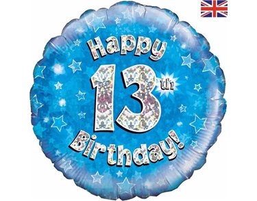 18IN HAPPY 13TH B/DAY BLUE FOIL