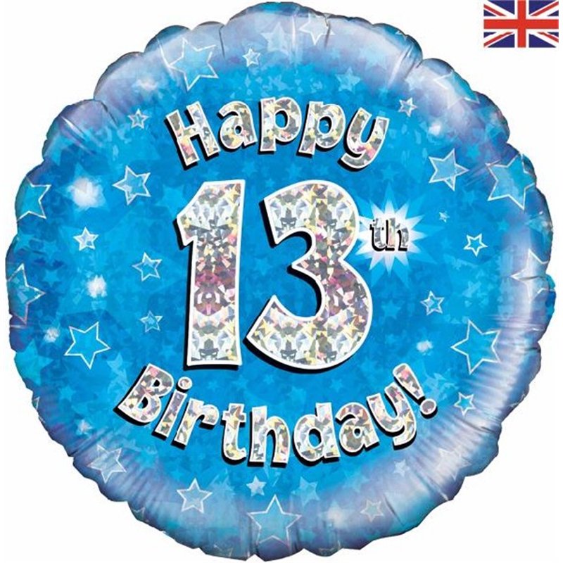 18IN HAPPY 13TH B/DAY BLUE FOIL