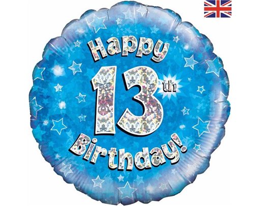 18IN HAPPY 13TH B/DAY BLUE FOIL