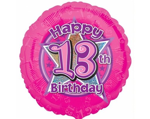 18IN 13TH BIRTHDAY PINK STARS FOIL