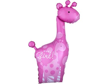 BABY GIRL GIRAFFE S/SHAPE BALLOON