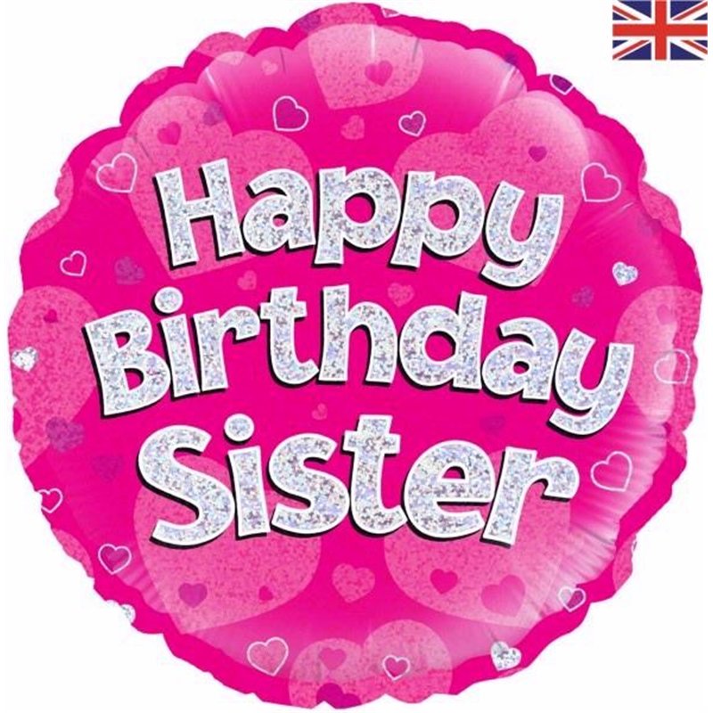 18IN HAPPY B/DAY SISTER FOIL
