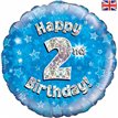 18IN HAPPY 2ND B/DAY BLUE FOIL