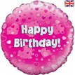 18IN HAPPY B/DAY PINK FOIL BALLOON