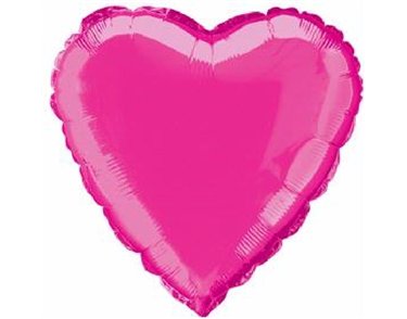 HOT PINK HEART 18IN FOIL BALLOON