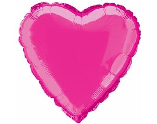 HOT PINK HEART 18IN FOIL BALLOON