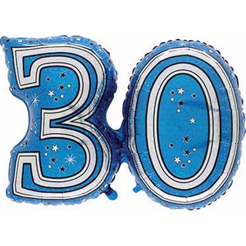 28IN 30TH BLUE FOIL BALLOON