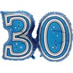 28IN 30TH BLUE FOIL BALLOON