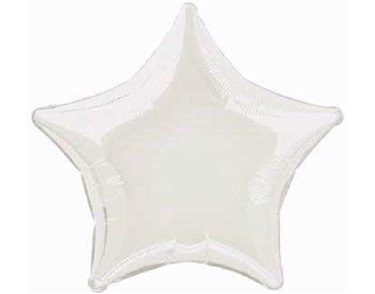 20in WHITE STAR FOIL BALLOON