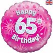 18IN 65TH B/DAY PINK HOLO FOIL